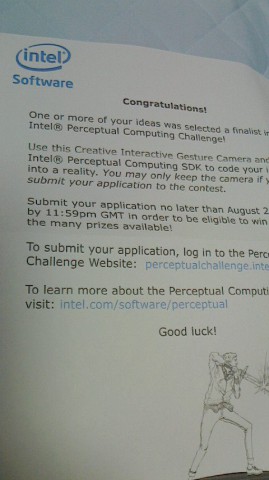 intelからお便り